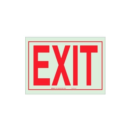 Brady Brady BradyGlo Exit Sign, Self-Adhesive, Polyester, 10inW x 7inH 80215